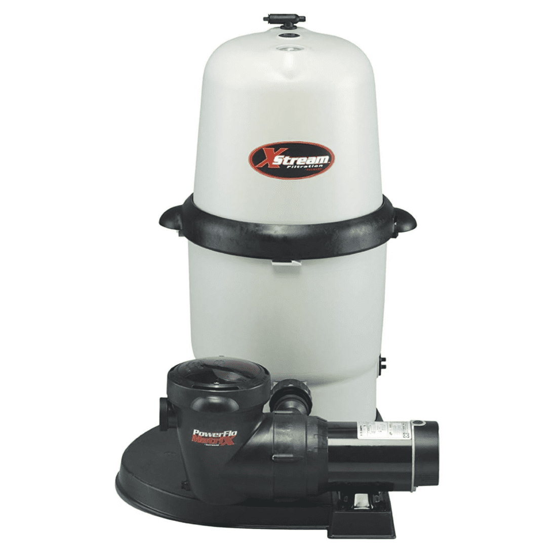 A Hayward W3CC15093S XStream Above-Ground Pool Filter Pump System, 1.5 HP on a white background.